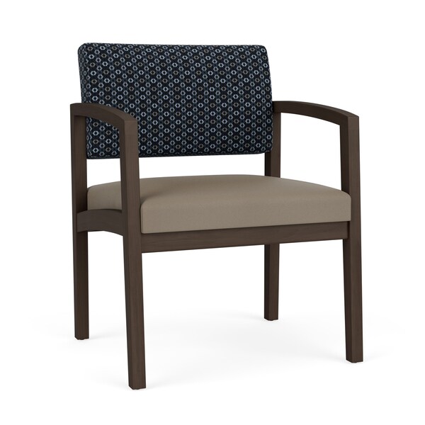 Lesro Lenox Wood Wide Guest Chair Wood Frame, Mocha, RS Night Sky Back, MD Farro Seat LW1201 - main